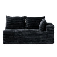 Sofás seccionales Matrix Nook | Loveseats de 2 piezas de pana negra de 2 plazas