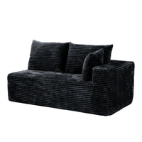 Sofás seccionales Matrix Nook | Loveseats de 2 piezas de pana negra de 2 plazas
