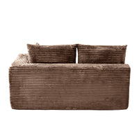 Sofás seccionales Matrix Nook | Sofás seccionales en forma de L de 3 piezas en pana marrón de 3 plazas