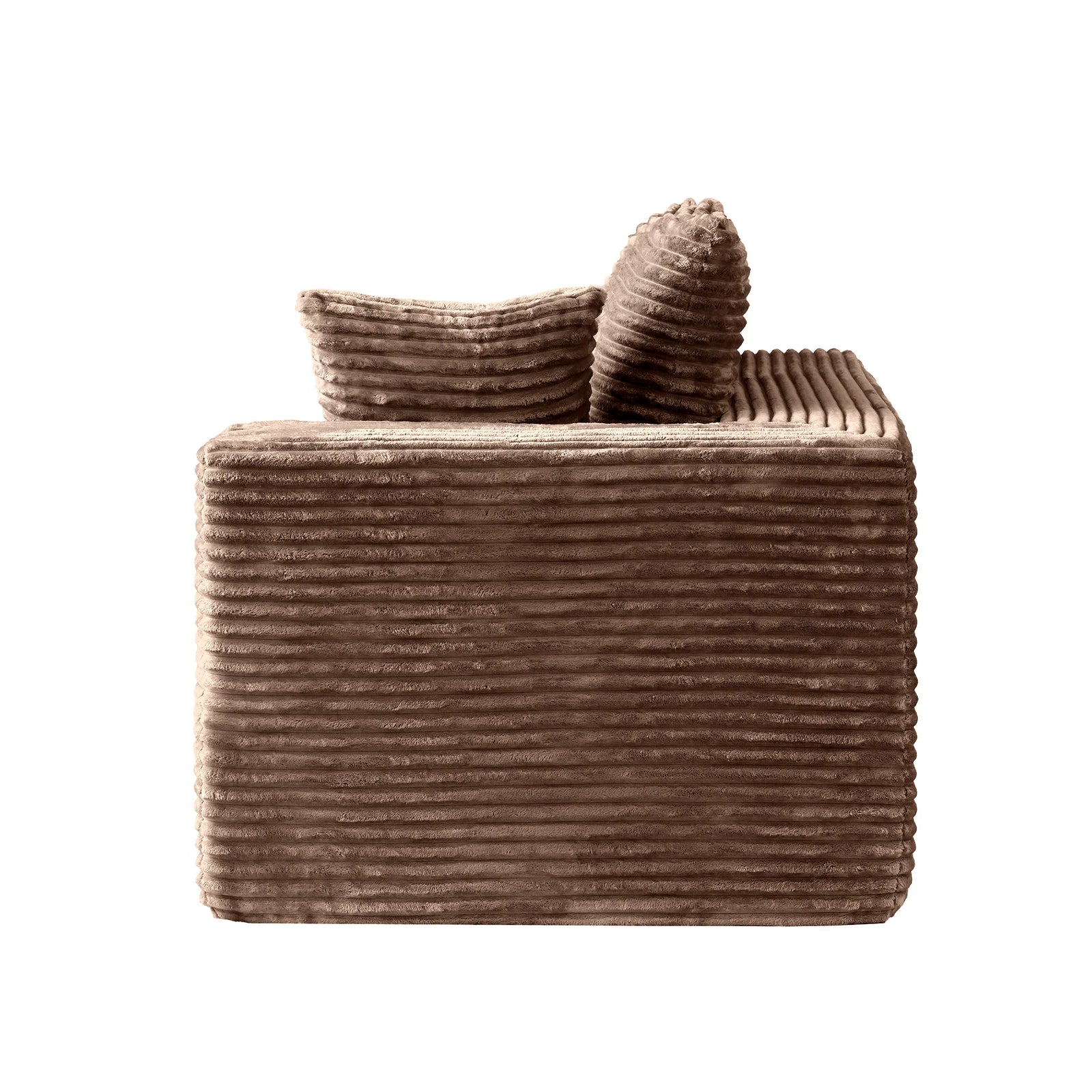 Matrix 6-Seater brown Modular L-Shaped Sectionals | 3-Piece, Corduroy Fabric, Compact Design