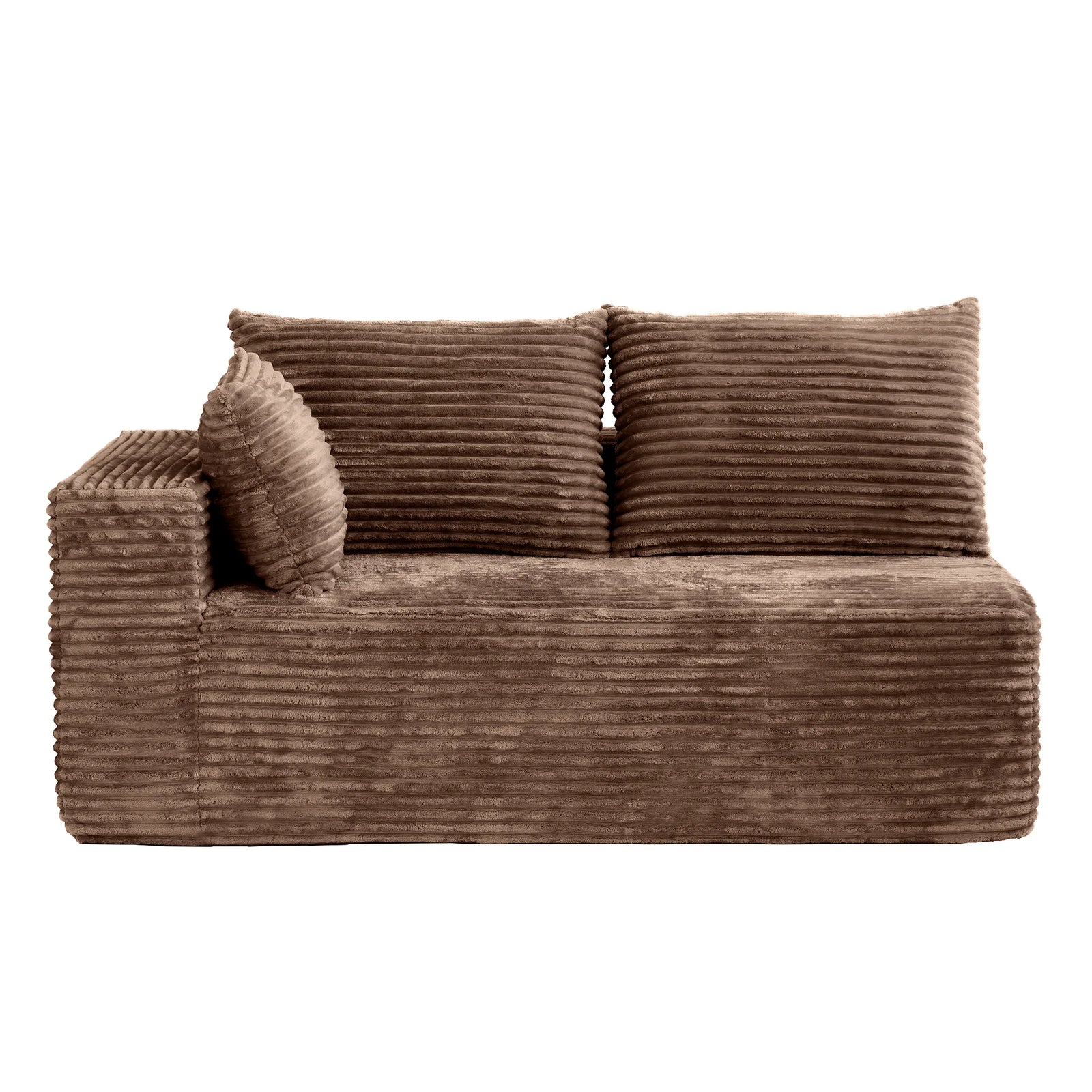 Matrix 6-Seater brown Modular L-Shaped Sectionals | 3-Piece, Corduroy Fabric, Compact Design