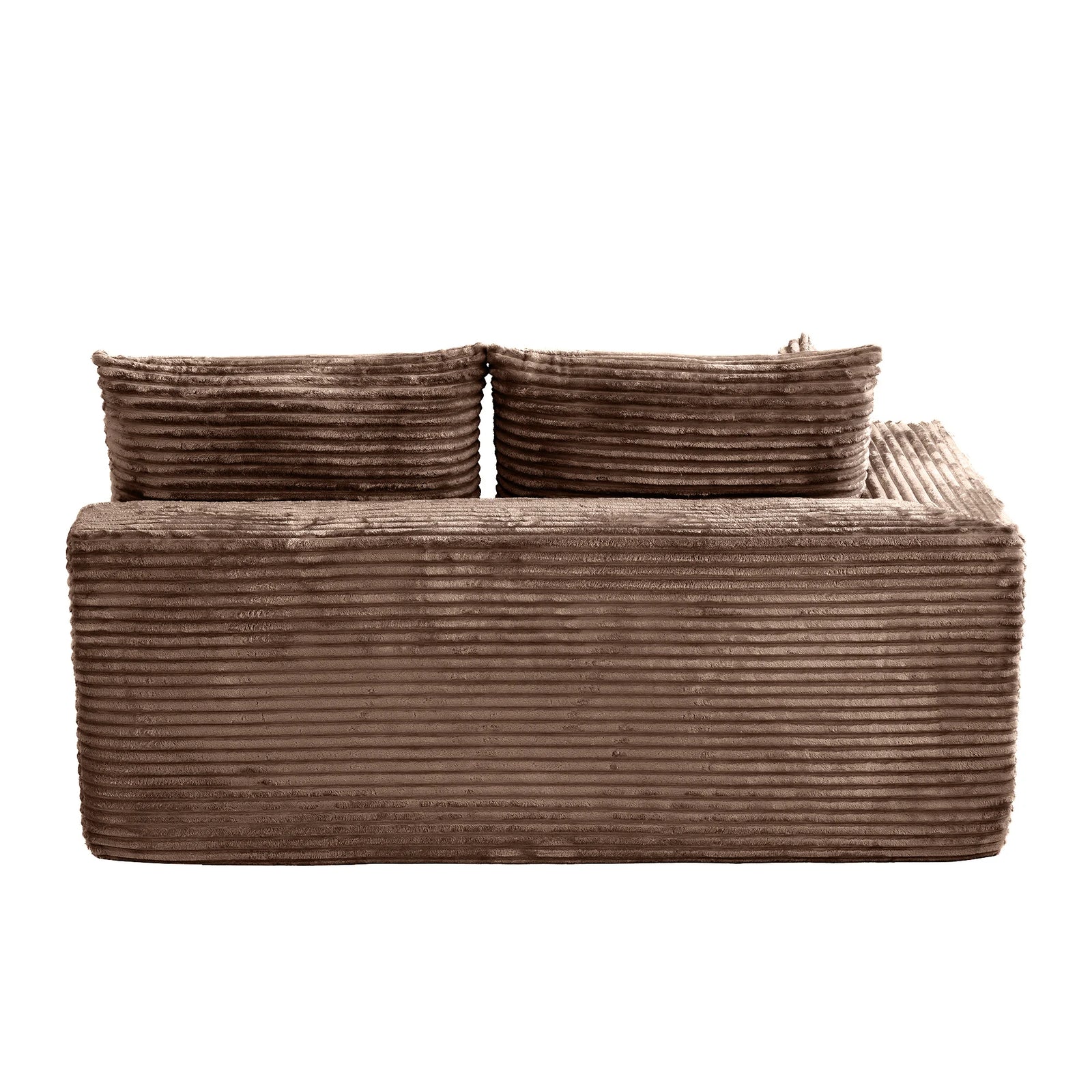 Matrix 6-Seater brown Modular L-Shaped Sectionals | 3-Piece, Corduroy Fabric, Compact Design
