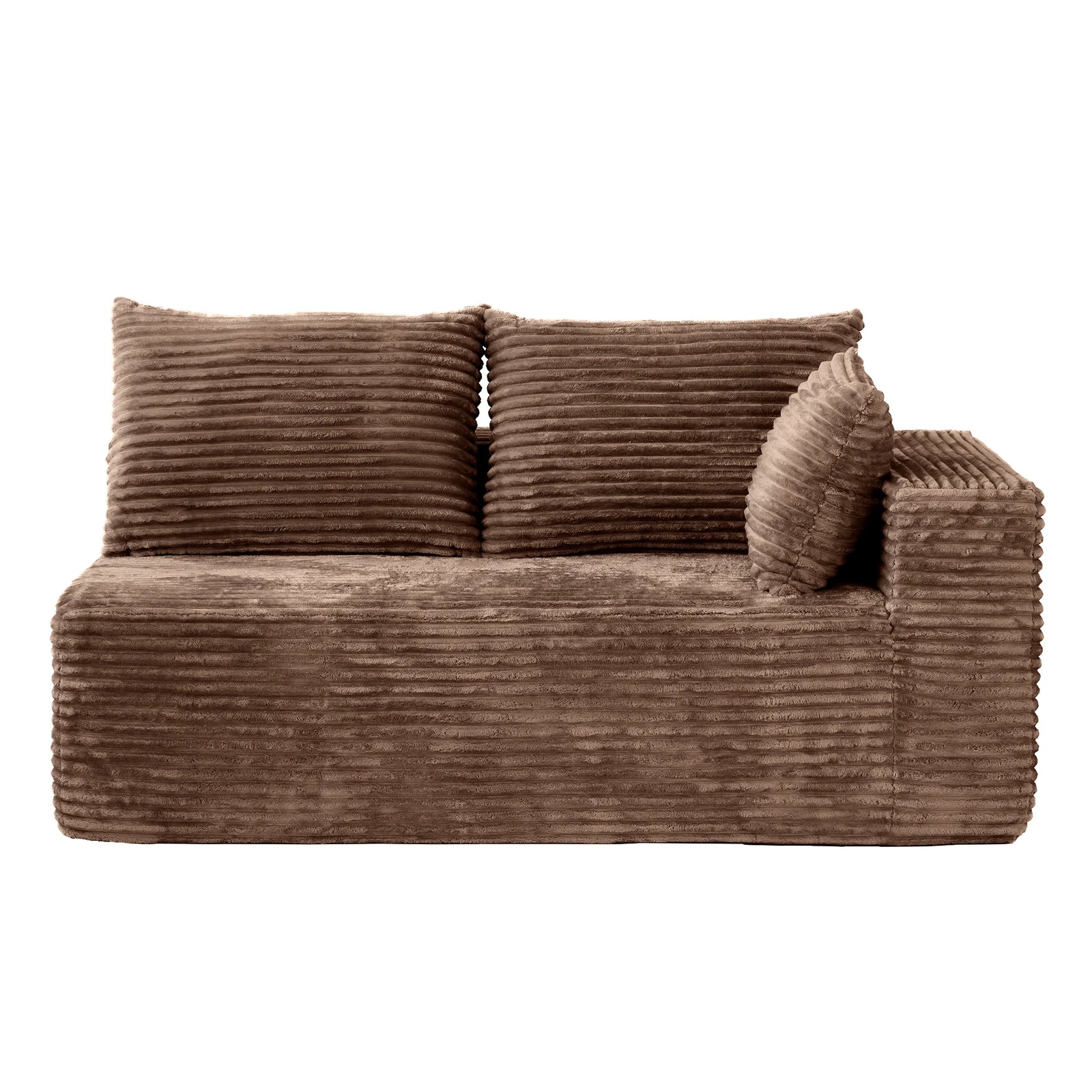 Matrix 6-Seater brown Modular L-Shaped Sectionals | 3-Piece, Corduroy Fabric, Compact Design