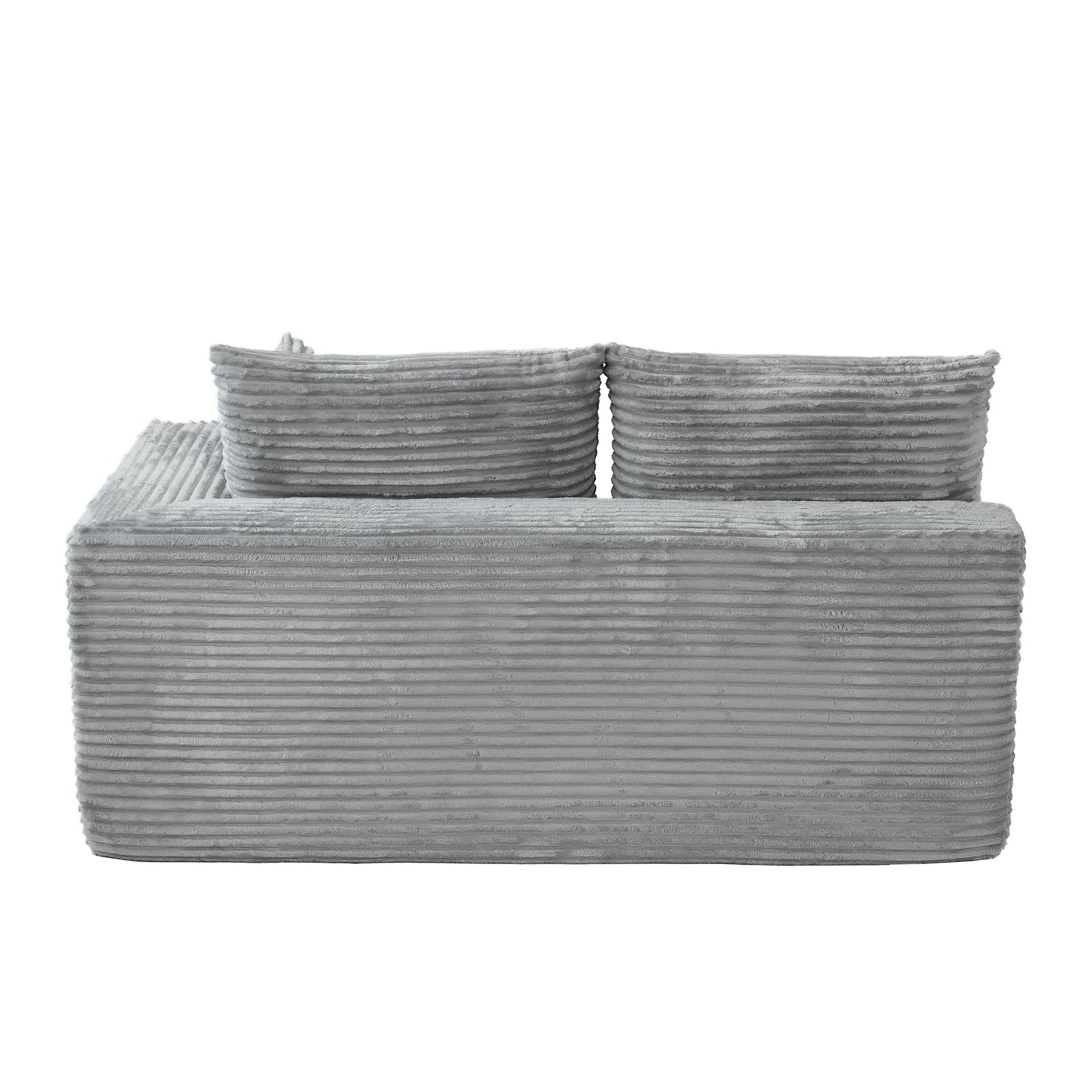 Matrix 8-Seater light-grey Modular U-Shaped Sectionals | 4-Piece, Corduroy Fabric, Spacious Design