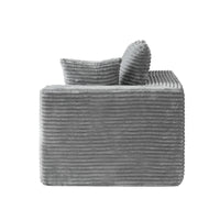 Sofás seccionales Matrix Nook | Sofás seccionales de 3 piezas en forma de L de pana gris claro de 3 plazas