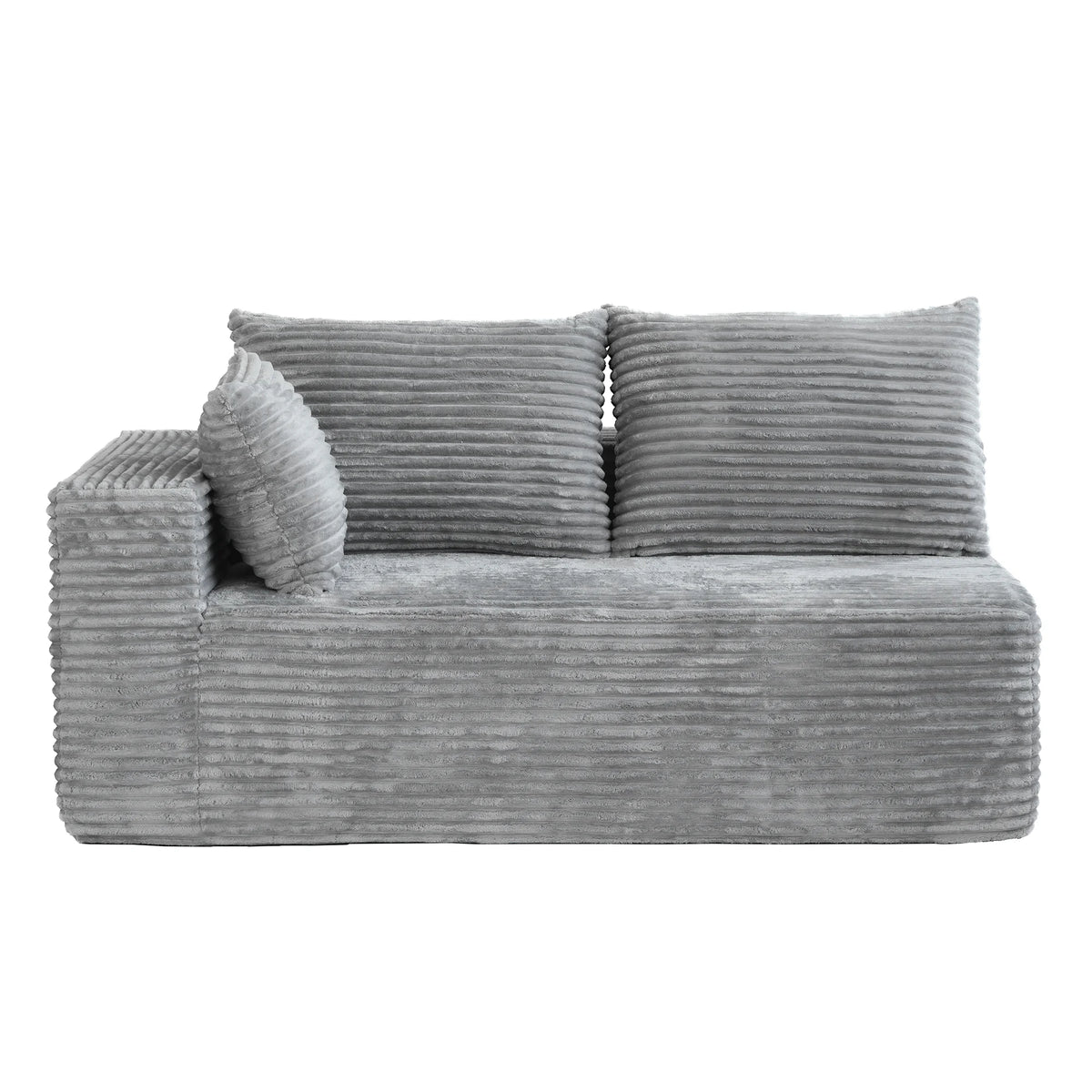 Matrix Nook Sectional Sofas | 2-Piece Corduroy Light Grey L-Shaped Sectionals 2-Seater