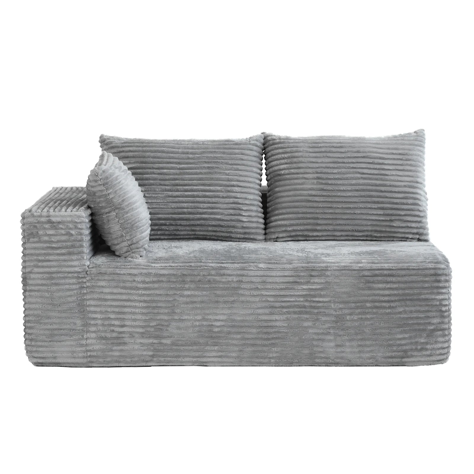 Matrix 8-Seater light-grey Modular U-Shaped Sectionals | 4-Piece, Corduroy Fabric, Spacious Design