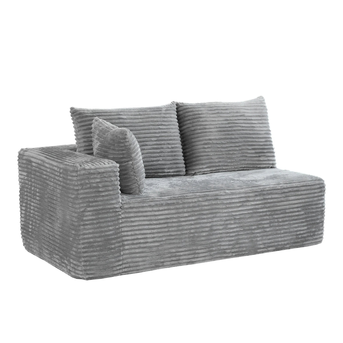 Matrix Nook Sectional Sofas | 2-Piece Corduroy Light Grey L-Shaped Sectionals 2-Seater