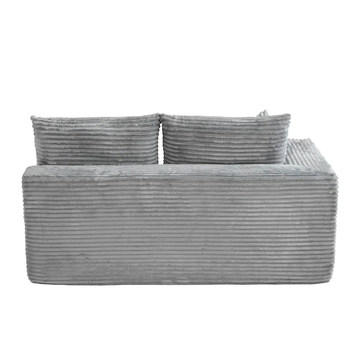 Matrix Nook Sectional Sofas | 2-Piece Corduroy Light Grey L-Shaped Sectionals 2-Seater