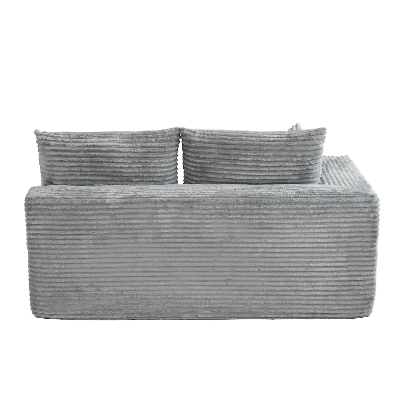 Matrix 8-Seater light-grey Modular U-Shaped Sectionals | 4-Piece, Corduroy Fabric, Spacious Design