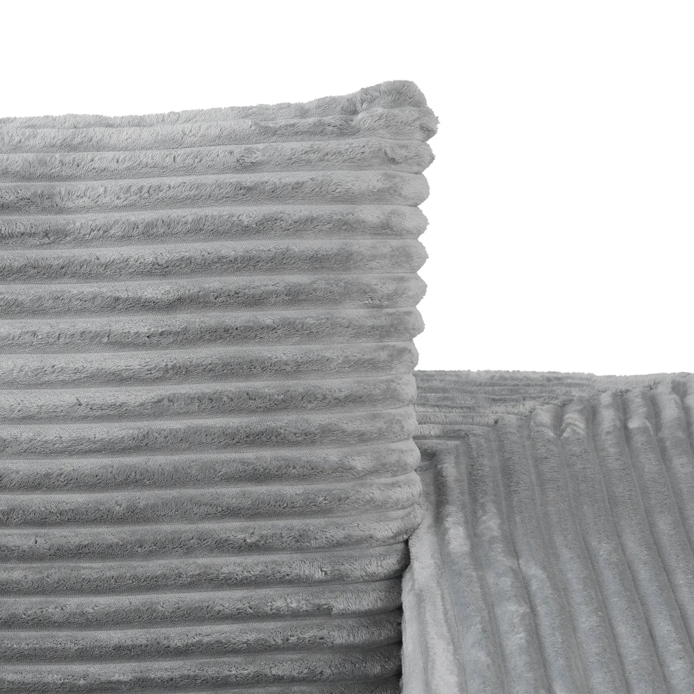 Sofás seccionales Matrix Nook | Sofás seccionales de 3 piezas en forma de L de pana gris claro de 3 plazas