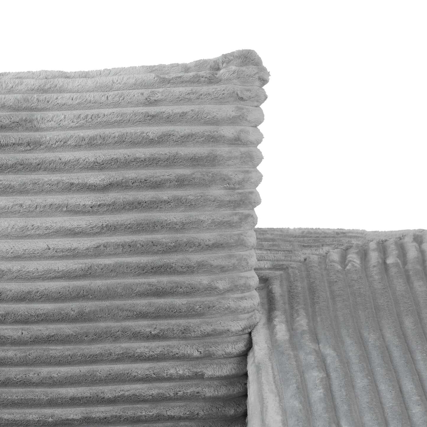 Sofás seccionales Matrix Nook | Sofás seccionales de 3 piezas en forma de L de pana gris claro de 3 plazas