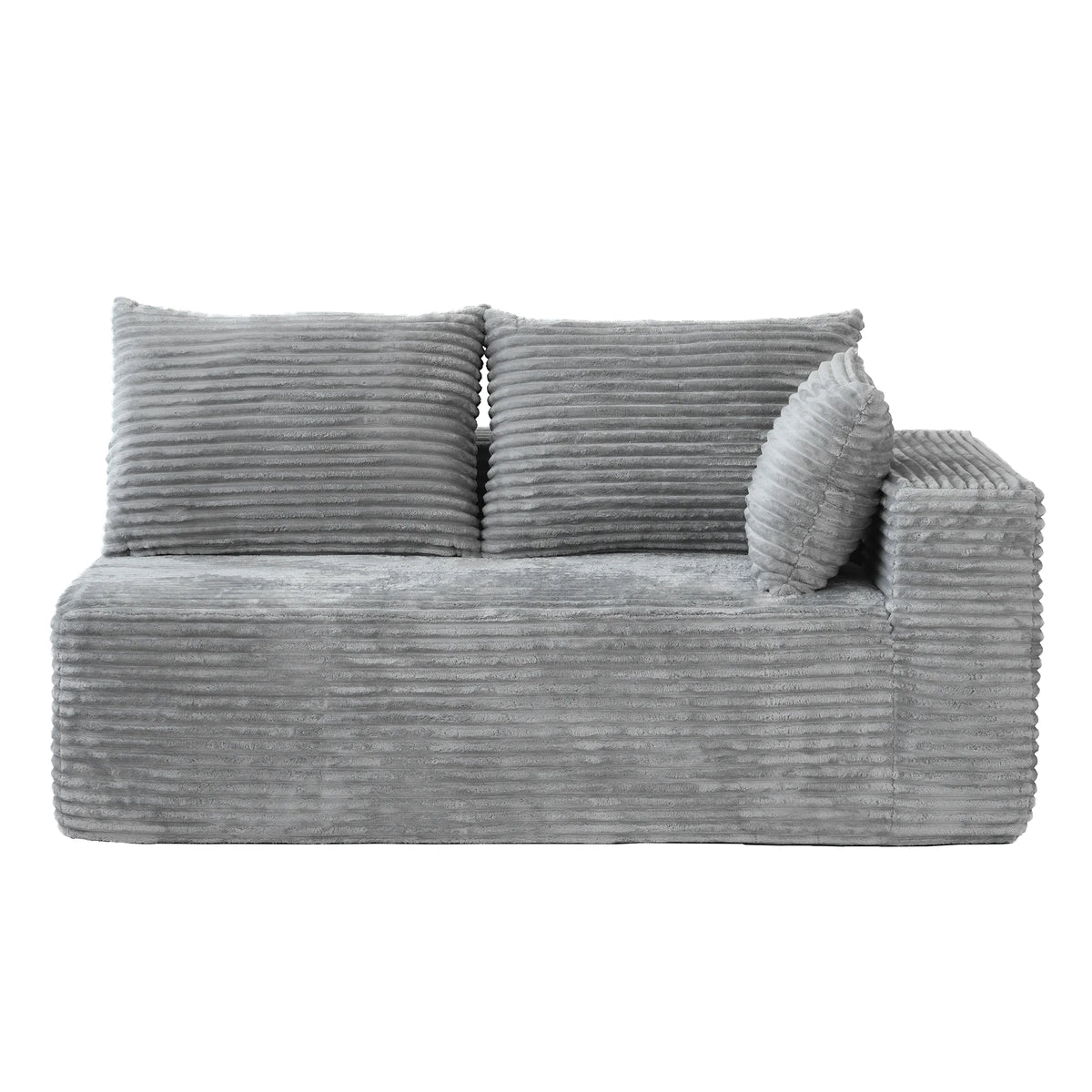 Matrix Nook Sectional Sofas | 2-Piece Corduroy Light Grey L-Shaped Sectionals 2-Seater