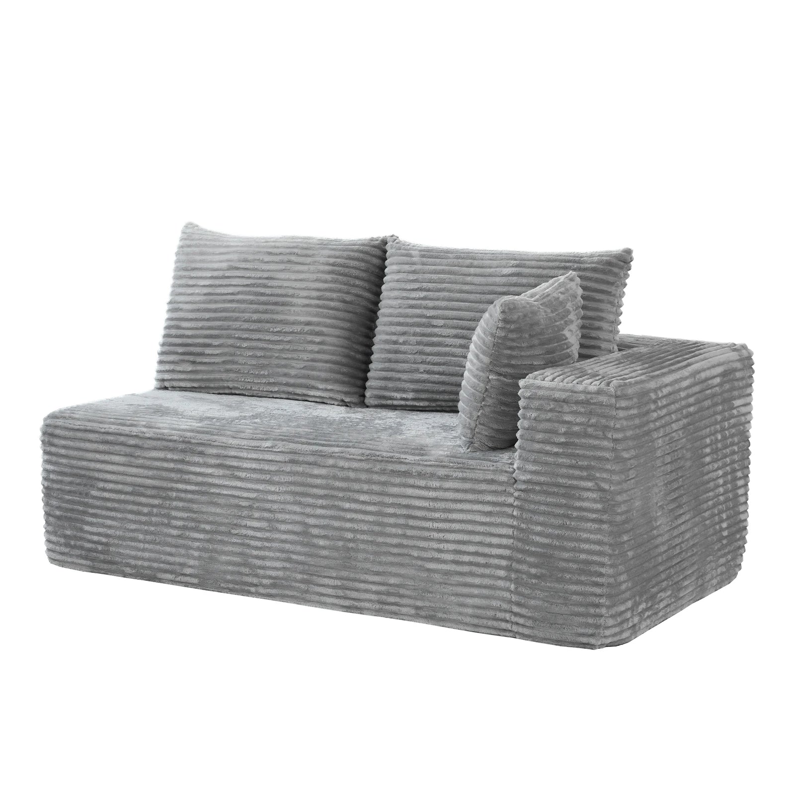 Matrix 8-Seater light-grey Modular U-Shaped Sectionals | 4-Piece, Corduroy Fabric, Spacious Design