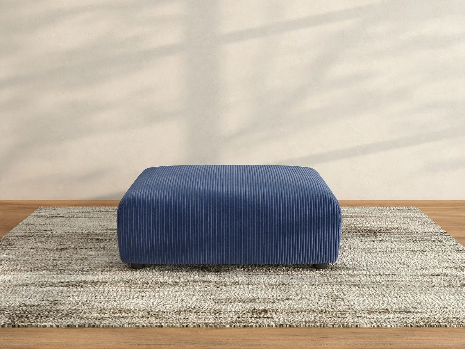 Puf Matrix en Pana Azul | 1 Pieza (Incluye 1 Puf), Acento para Sala de Estar, Fácil de Limpiar, Estilo Moderno
