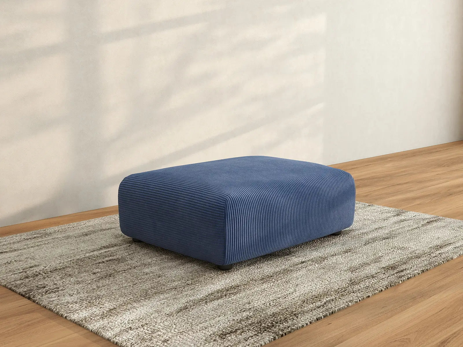 Puf Matrix en Pana Azul | 1 Pieza (Incluye 1 Puf), Acento para Sala de Estar, Fácil de Limpiar, Estilo Moderno