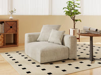 Matrix Modern Modular Sofas Covers | Beige Corduroy Sofa Cover for Side Seat
