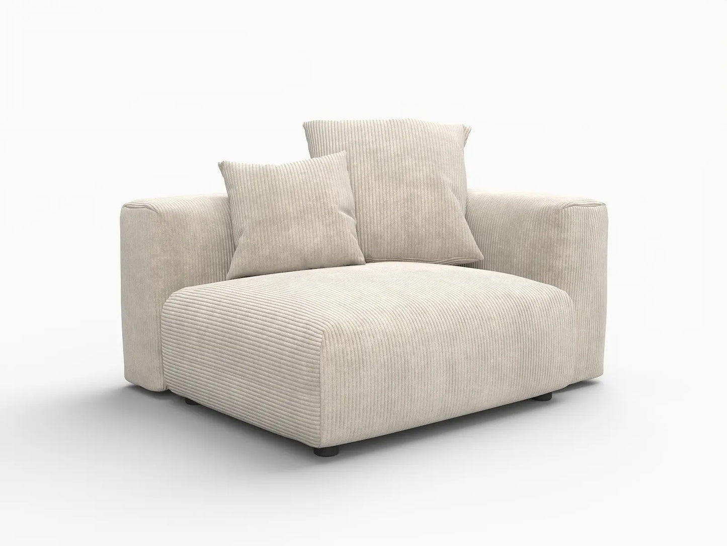 Matrix Modern Modular Sofas Covers | Beige Corduroy Sofa Cover for Side Seat