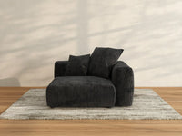 Matrix 1-Seater Black Single Sofa | 1-Piece, Corduroy Fabric, Living Room Accent, Washable Cushion Covers