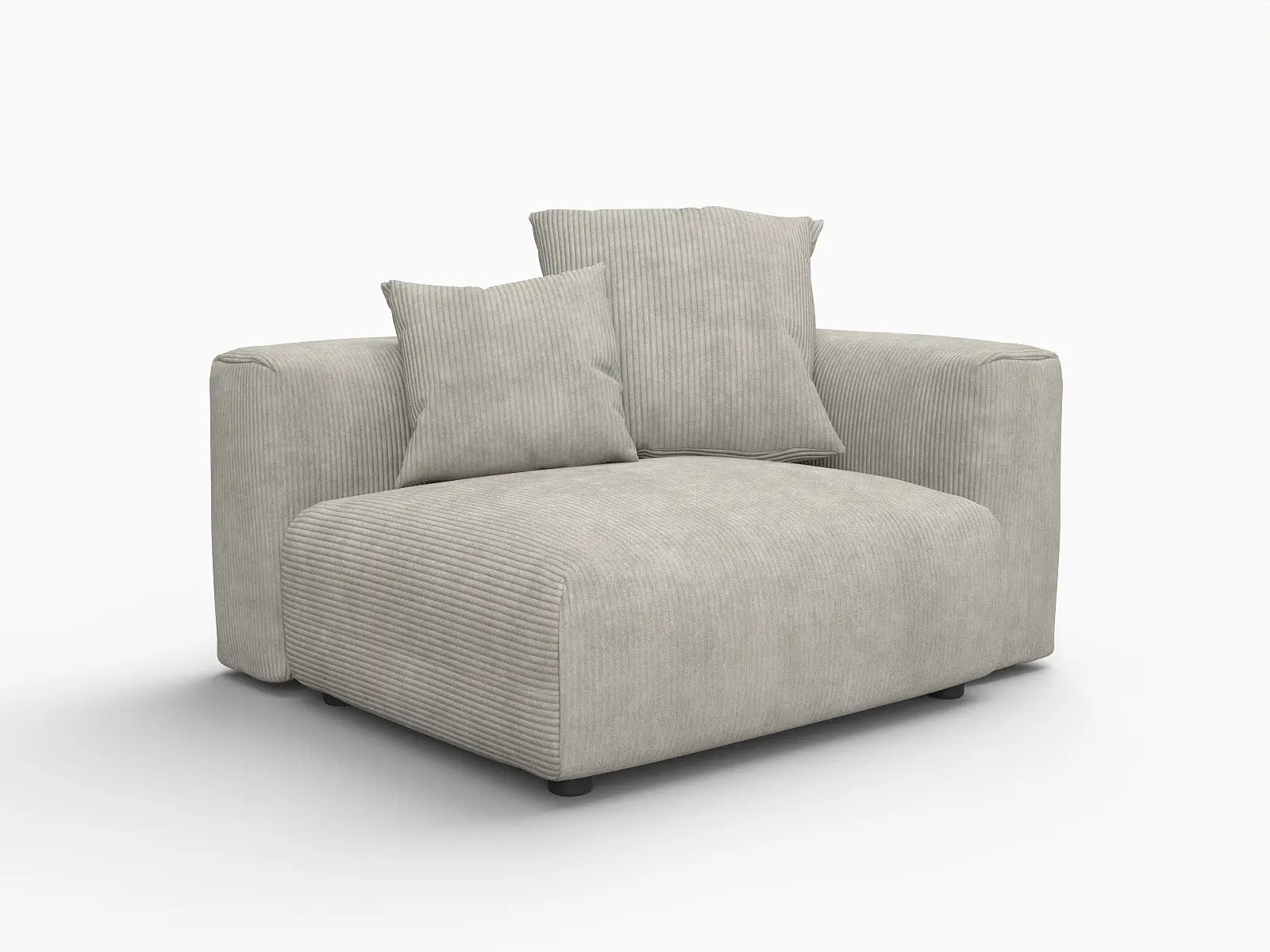 Sofá individual Matrix de 1 plaza gris | 1 pieza, tejido de pana, decorativo para sala de estar, fundas de cojín lavables