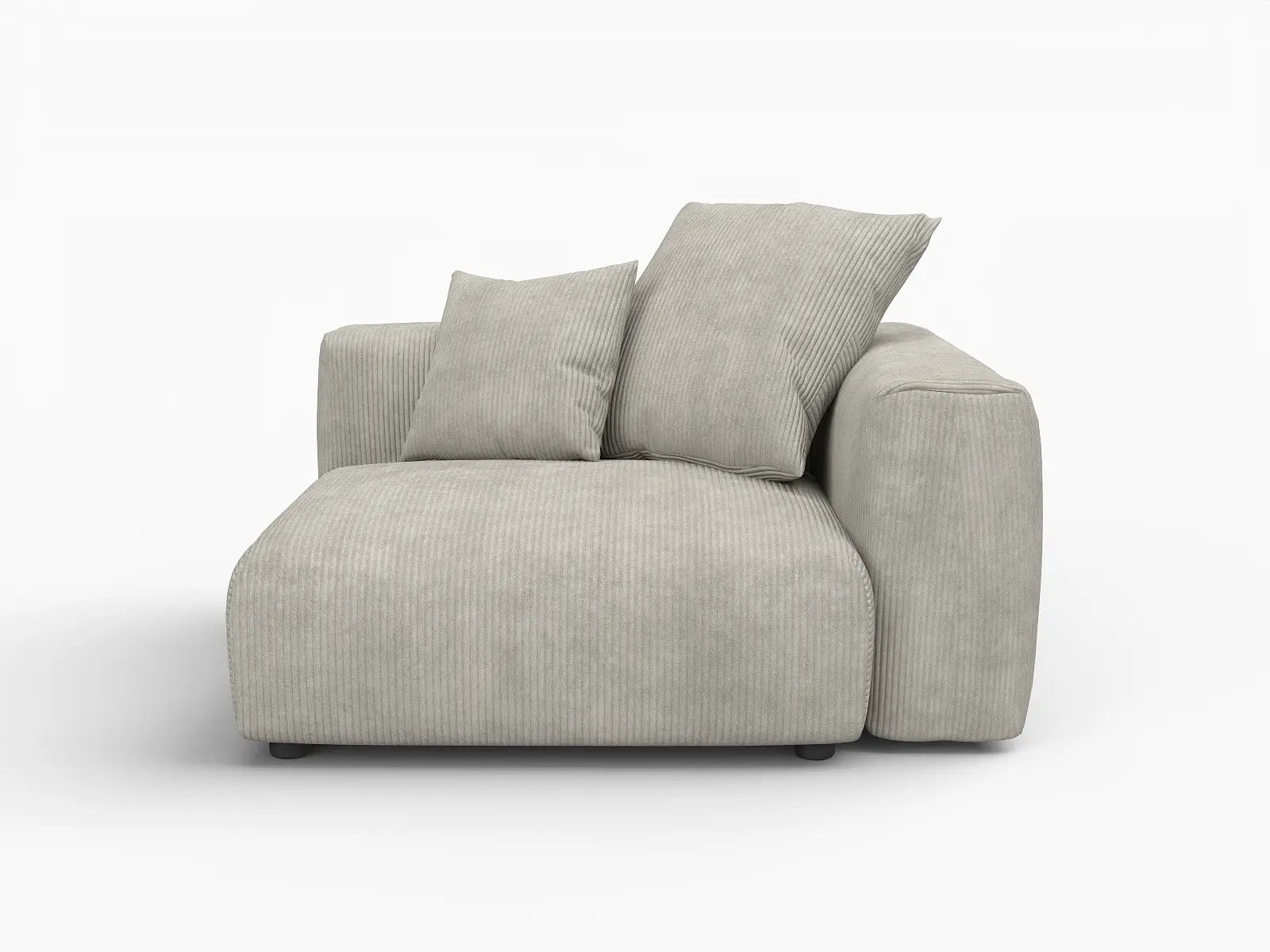 Sofá individual Matrix de 1 plaza gris | 1 pieza, tejido de pana, decorativo para sala de estar, fundas de cojín lavables