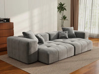 Matrix 2-Seater Light Grey Linen Loveseat | 2-Piece, Small Space