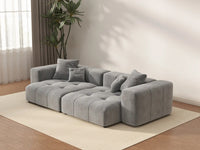 Matrix 2-Seater Light Grey Linen Loveseat | 2-Piece, Small Space