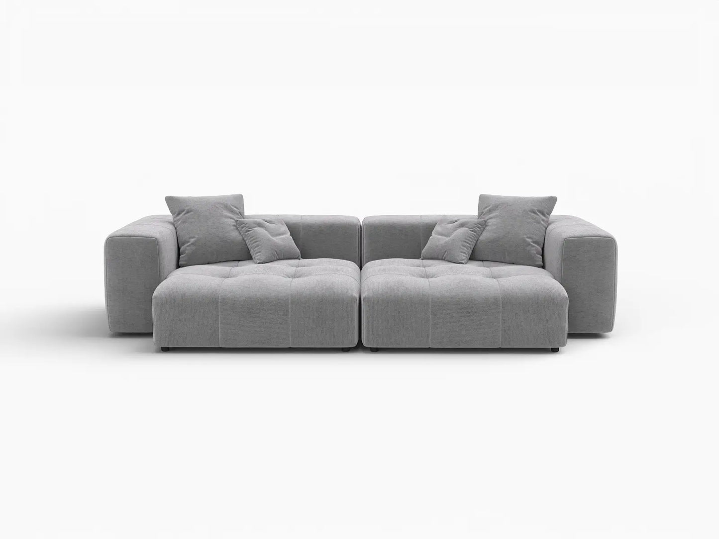Matrix 2-Seater Light Grey Linen Loveseat | 2-Piece, Small Space