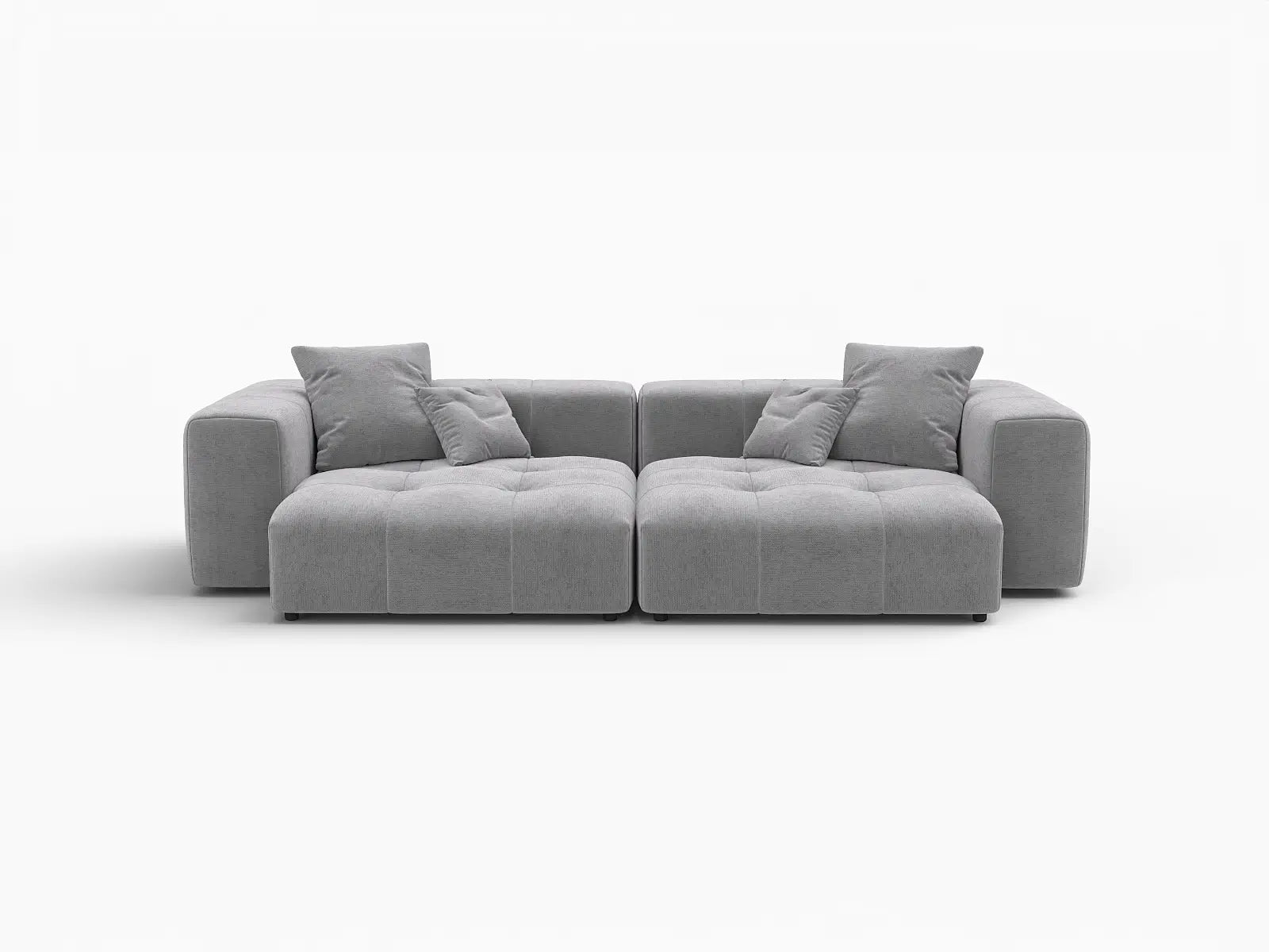 Matrix 2-Seater Light Grey Linen Loveseat | 2-Piece, Small Space