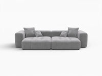 Matrix 2-Seater Light Grey Linen Loveseat | 2-Piece, Small Space