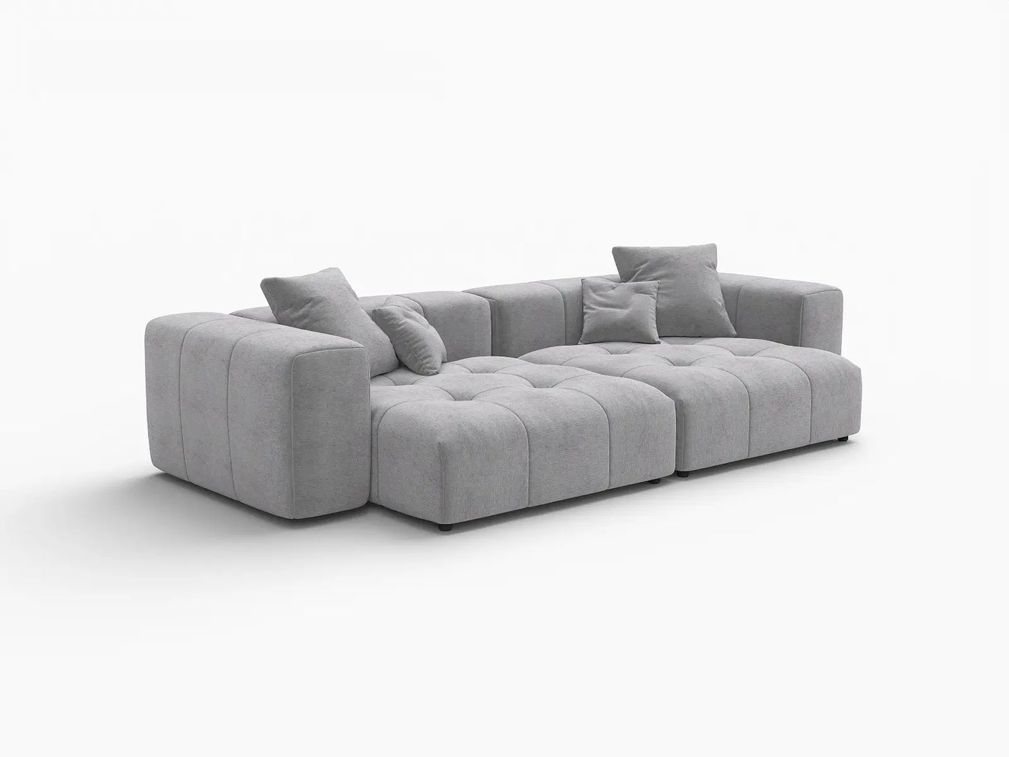 Matrix 2-Seater Light Grey Linen Loveseat | 2-Piece, Small Space