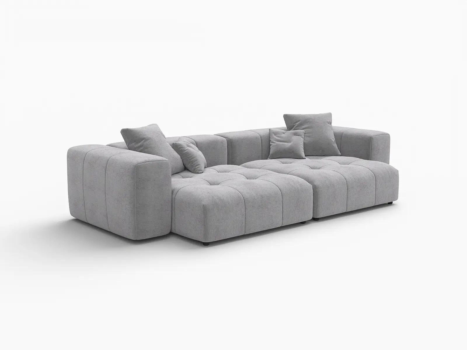 Matrix 2-Seater Light Grey Linen Loveseat | 2-Piece, Small Space