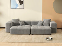 Matrix 2-Seater Light Grey Linen Loveseat | 2-Piece, Small Space