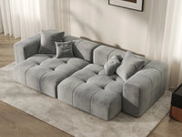 Matrix 2-Seater Light Grey Linen Loveseat | 2-Piece, Small Space