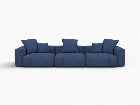 Matrix Modern Modular Sofa Covers | Blue Corduroy Sofa Covers for 3-Seater