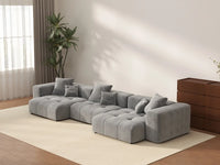 Matrix 3-Seater Light Grey Small Space Couch Sectional | 3-Piece, Linen Fabric