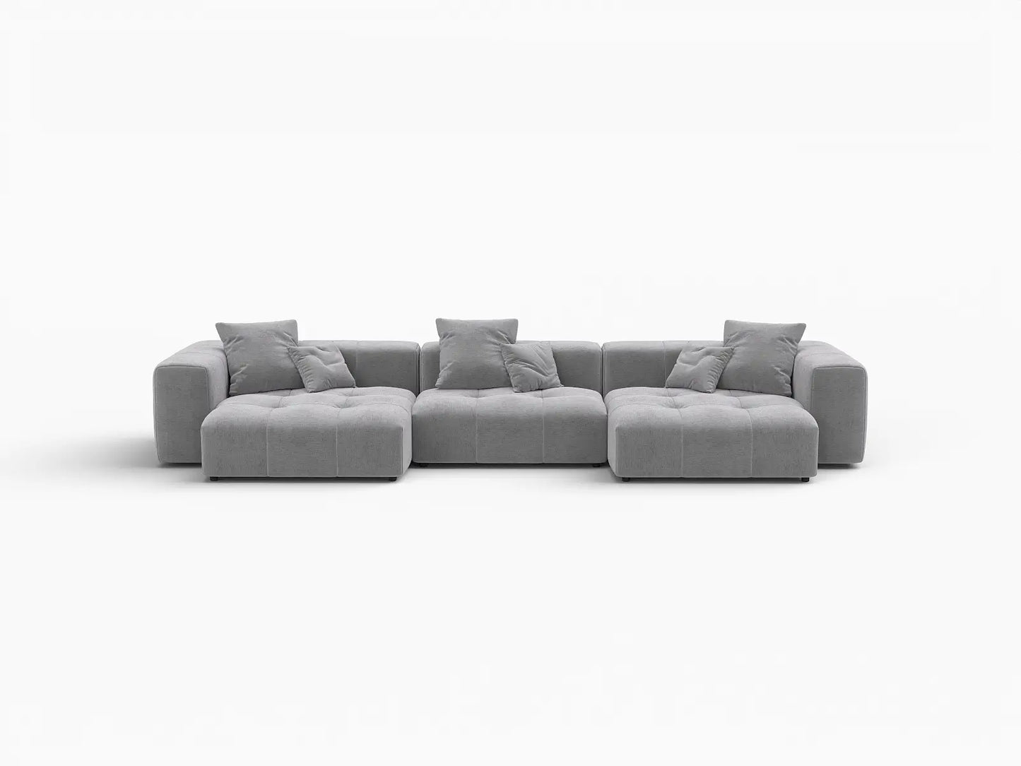 Matrix 3-Seater Light Grey Small Space Couch Sectional | 3-Piece, Linen Fabric