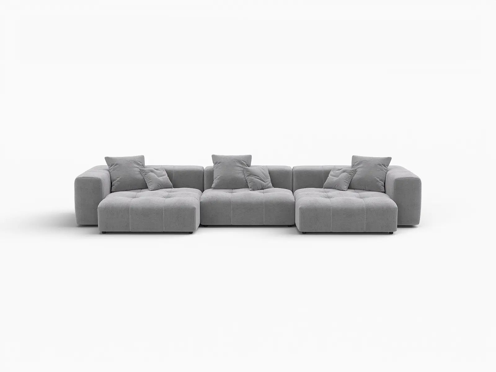 Matrix 3-Seater Light Grey Small Space Couch Sectional | 3-Piece, Linen Fabric