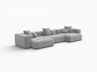 Matrix 3-Seater Light Grey Small Space Couch Sectional | 3-Piece, Linen Fabric