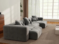 Matrix 3-Seater Light Grey Small Space Couch Sectional | 3-Piece, Linen Fabric