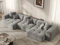 Matrix 3-Seater Light Grey Small Space Couch Sectional | 3-Piece, Linen Fabric