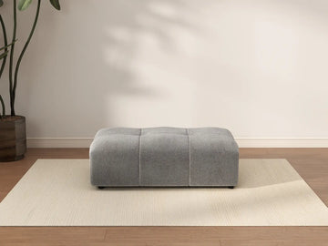Matrix Light Grey Linen Ottoman | 1-Piece (Includes 1 Ottoman), Stylish Design