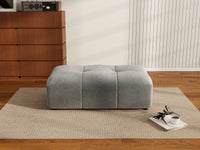 Puf Matrix de lino gris claro | 1 pieza (incluye 1 puf), diseño elegante