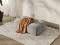 Puf Matrix de lino gris claro | 1 pieza (incluye 1 puf), diseño elegante