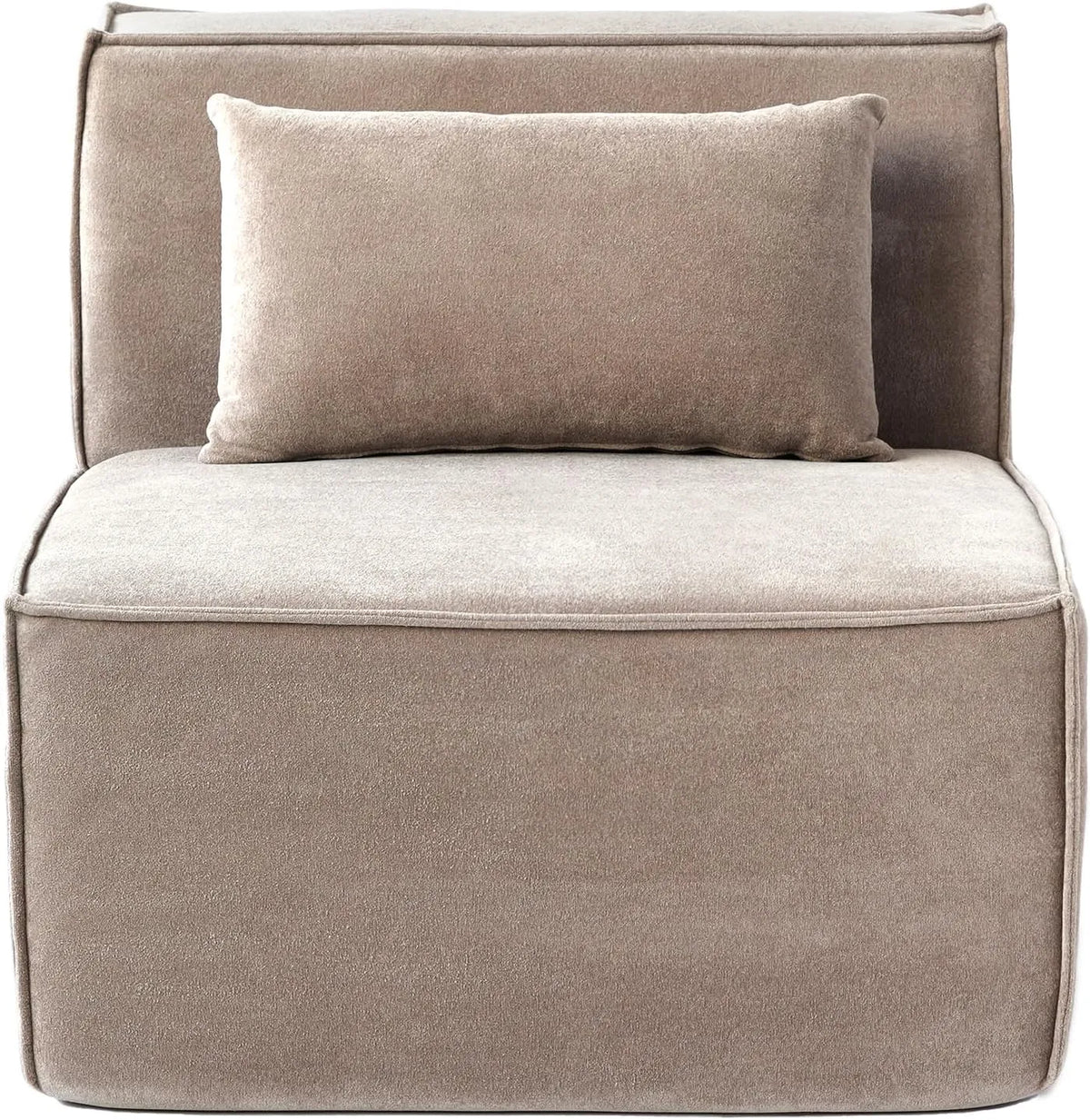 Matrix 1-Seater Brown Modular Single Sofa | 1-Piece, Cloud Velvet Fabric, Compact Design