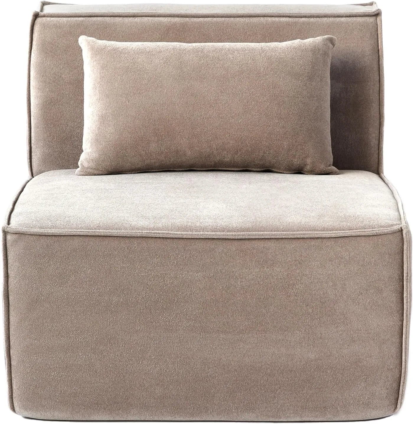 Sofá modular individual Matrix de 1 plaza, color marrón | 1 pieza, tejido Cloud Velvet, diseño compacto