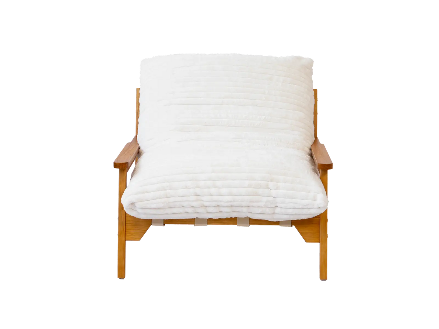 Modern 1-Seater Beige Small Space Accent Chair | 1-Piece, Plush Fabric, Solid Wood Frame, Flat Wooden Arms