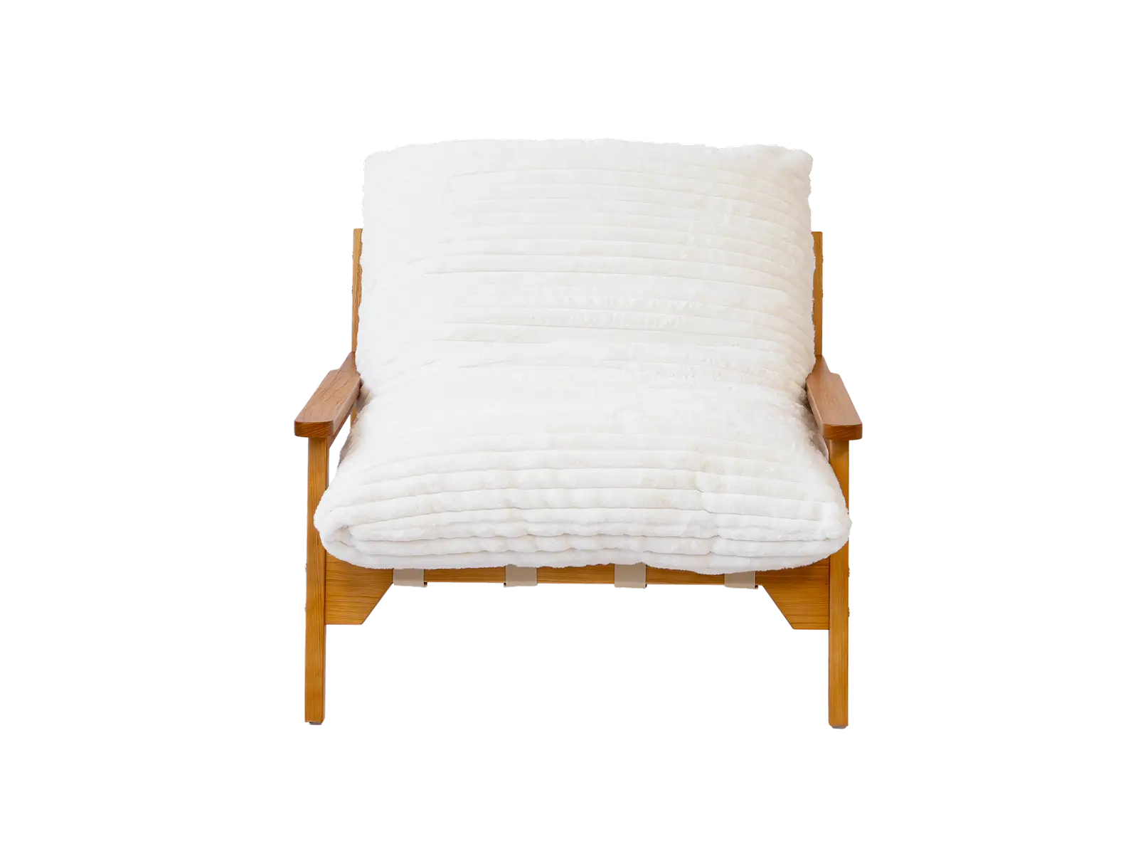 Modern 1-Seater Beige Small Space Accent Chair | 1-Piece, Plush Fabric, Solid Wood Frame, Flat Wooden Arms