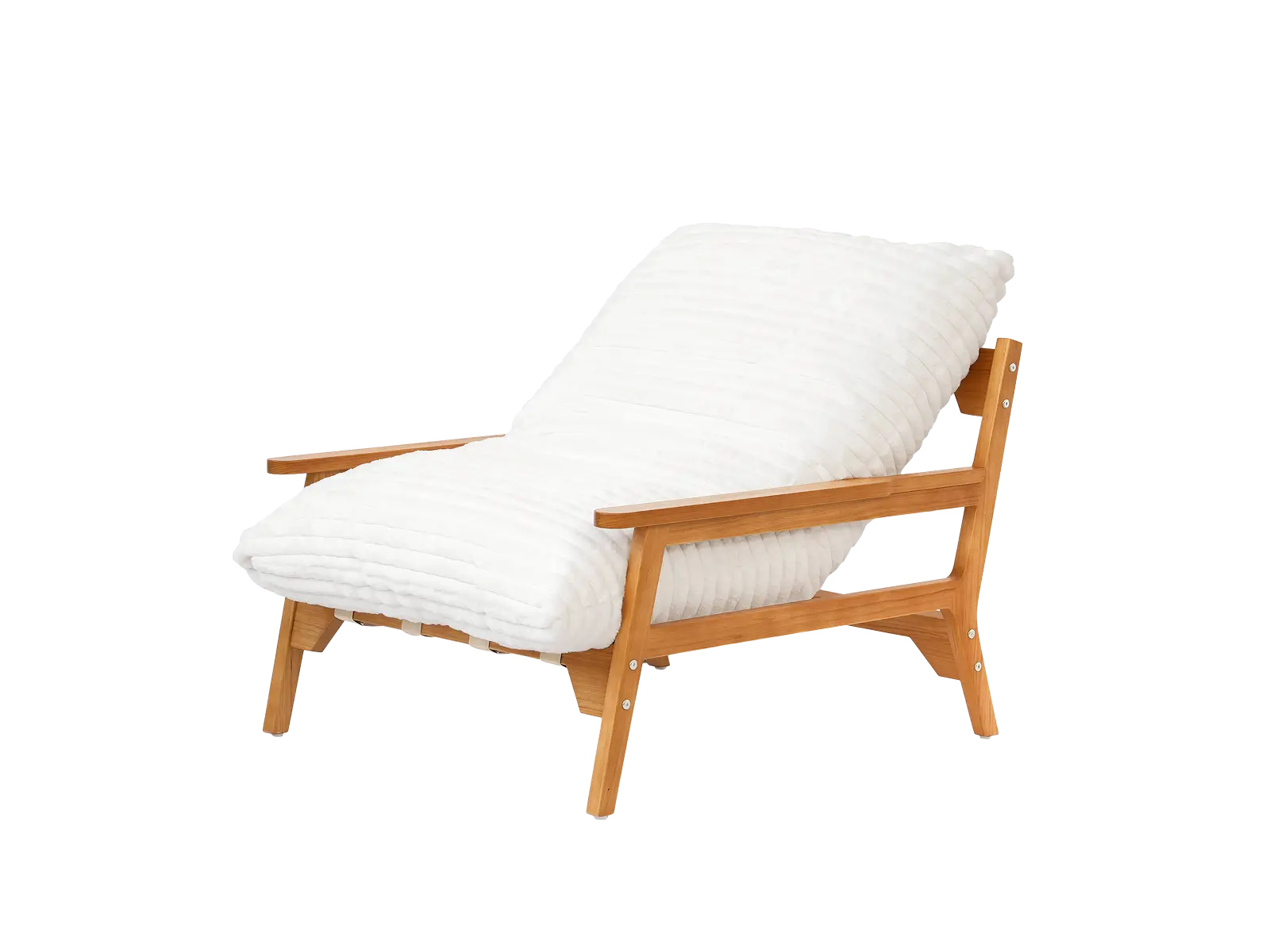 Modern 1-Seater Beige Small Space Accent Chair | 1-Piece, Plush Fabric, Solid Wood Frame, Flat Wooden Arms