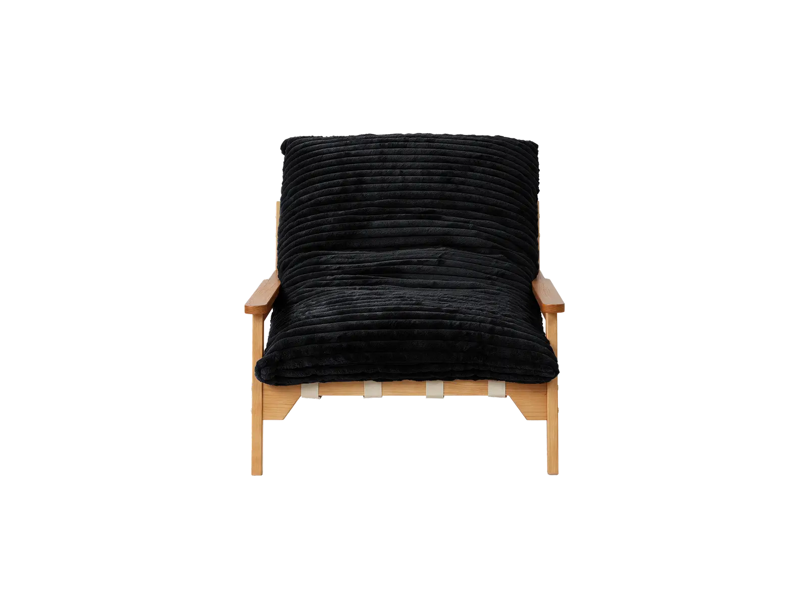 Modern 1-Seater Black Small Space Accent Chair | 1-Piece, Plush Fabric, Solid Wood Frame, Flat Wooden Arms